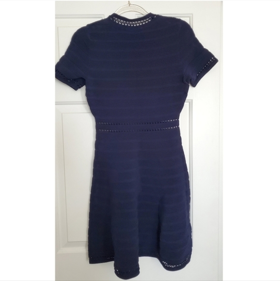 Sandro Navy Knit Dress Size 3 - Picture 4 of 10